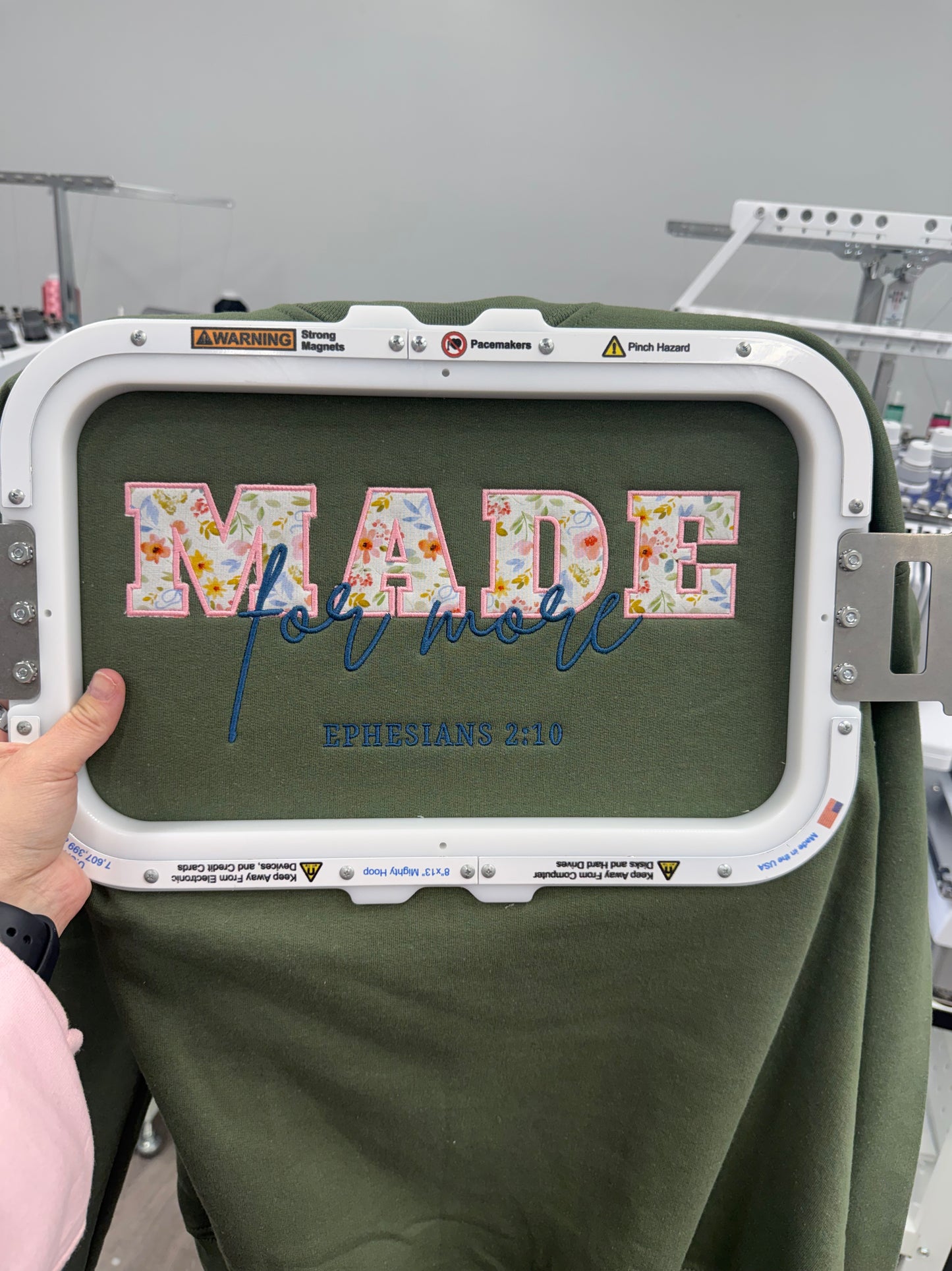 MADE FOR MORE Appliqué Embroidered Sweatshirt