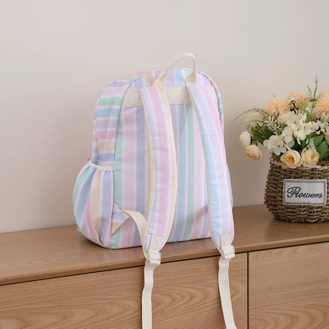 Pastel Striped Backpack or Lunchbox - Personalized with Embroidery