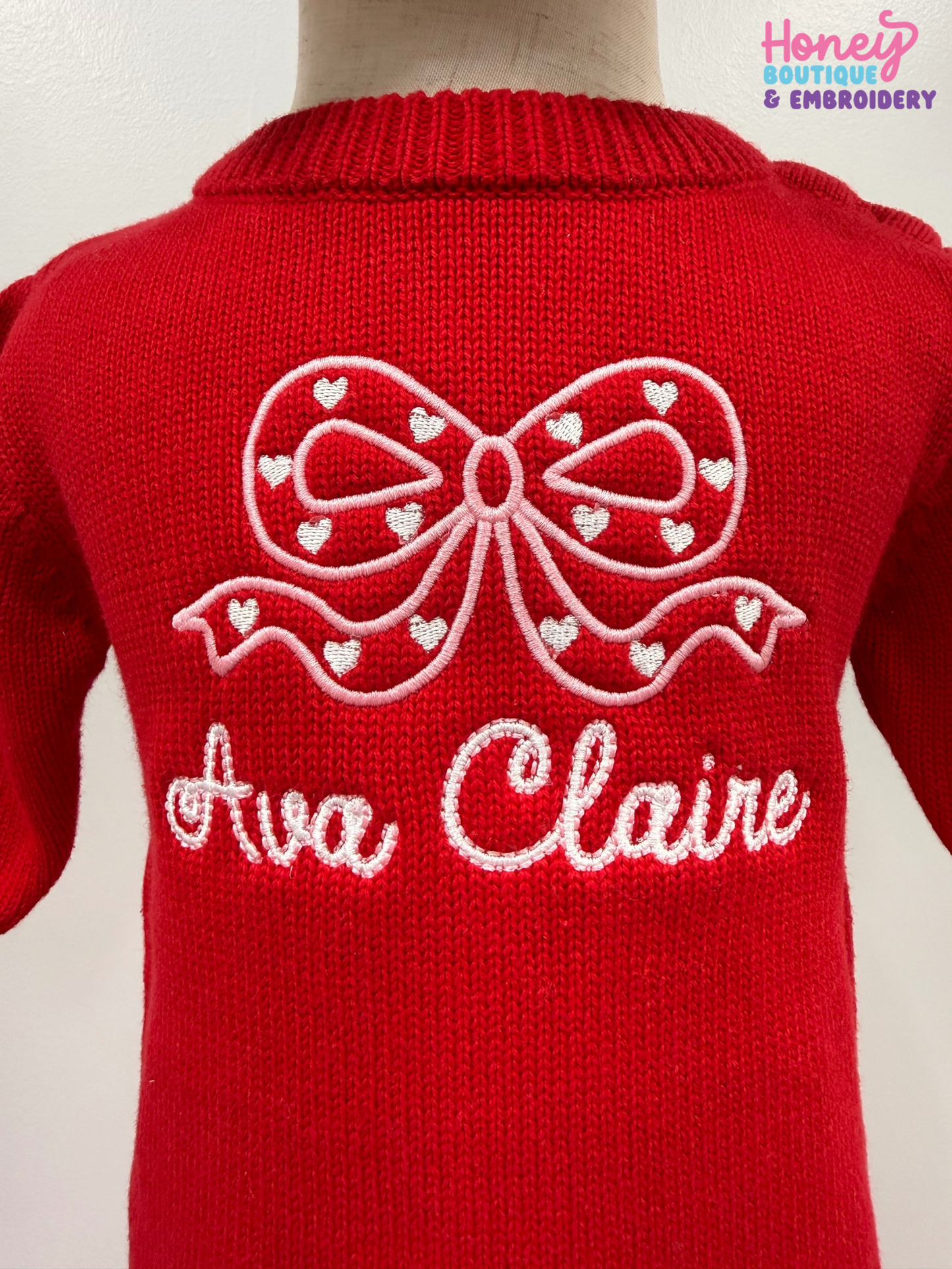 Personalized Valentine Knit Sweater Ruffle Romper