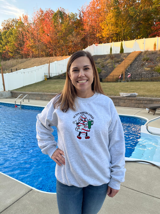 Looking Like A Snack Embroidered Christmas Sweatshirt