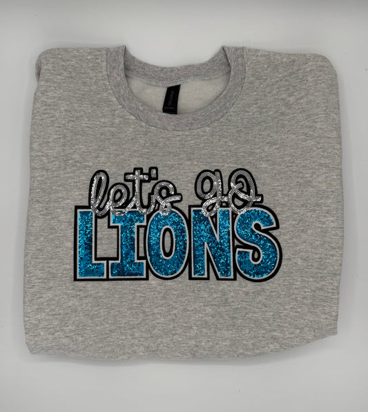 Let's Go Lions Sequin Patch Sweatshirt