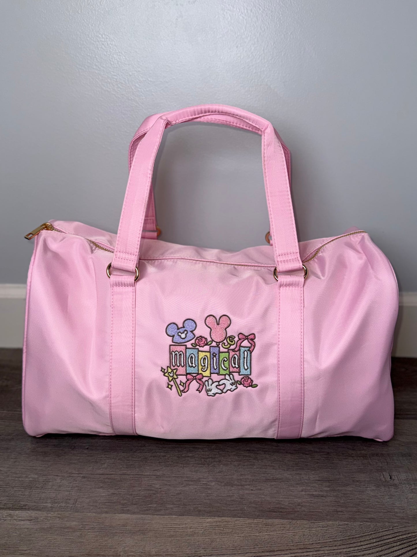 Magical Embroidered Nylon Duffel Bag
