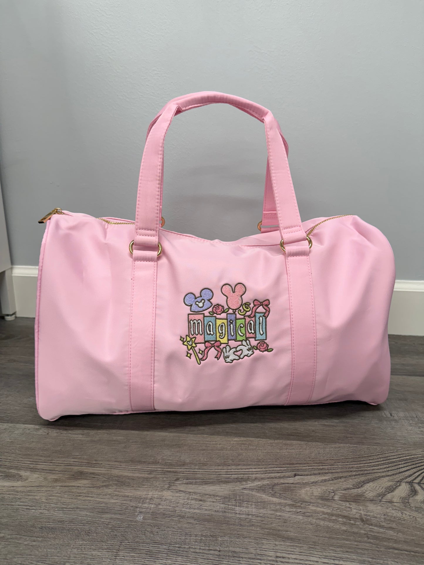 Magical Embroidered Nylon Duffel Bag