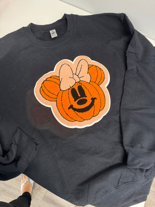 Pumpkin Mouse Chenille Patch Sweatshirt