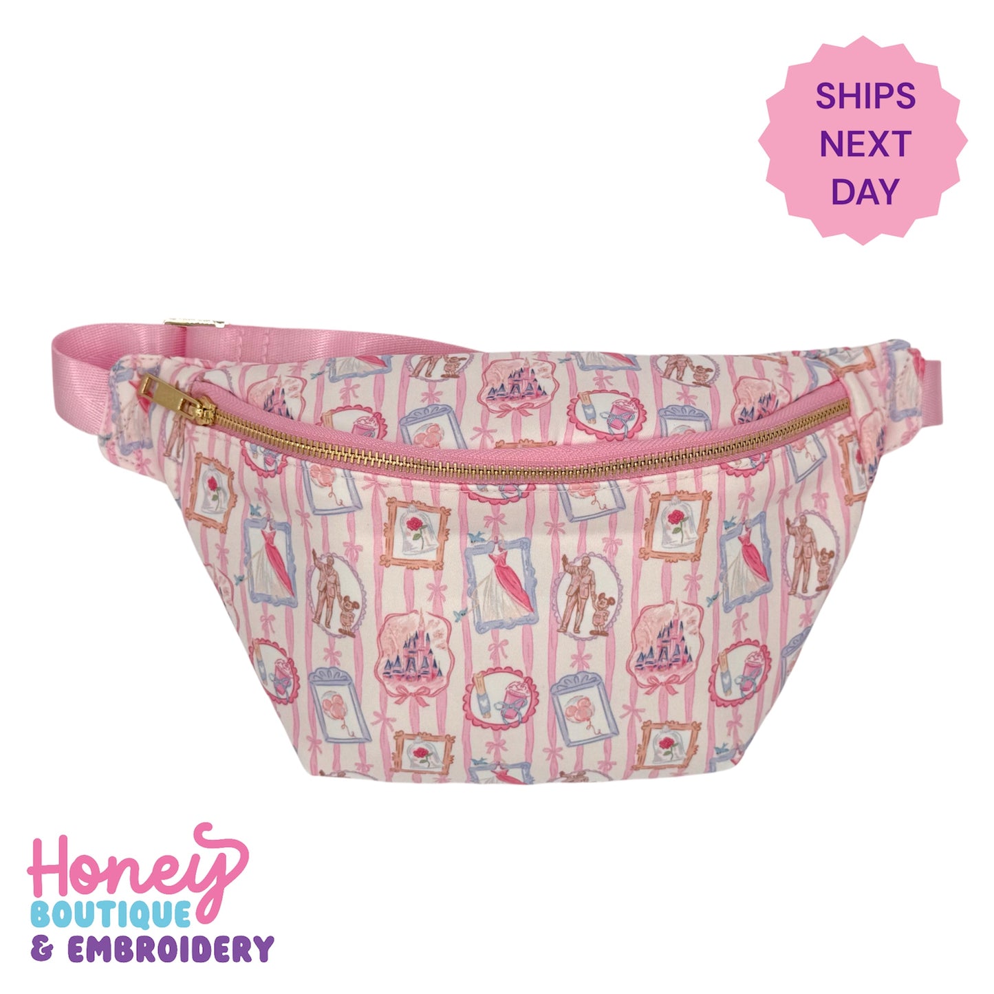 NEW Pink Frames Coquette LARGE Fanny Pack