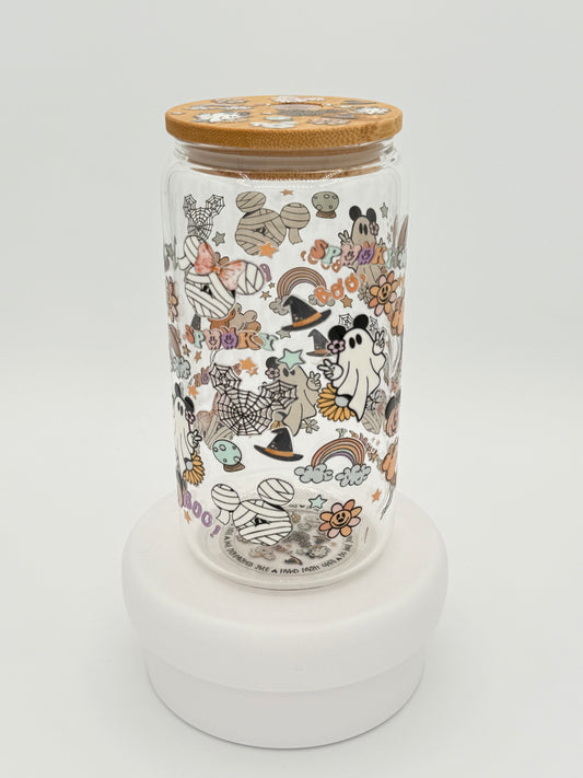 Spooky Mouse 16oz Glass Cup