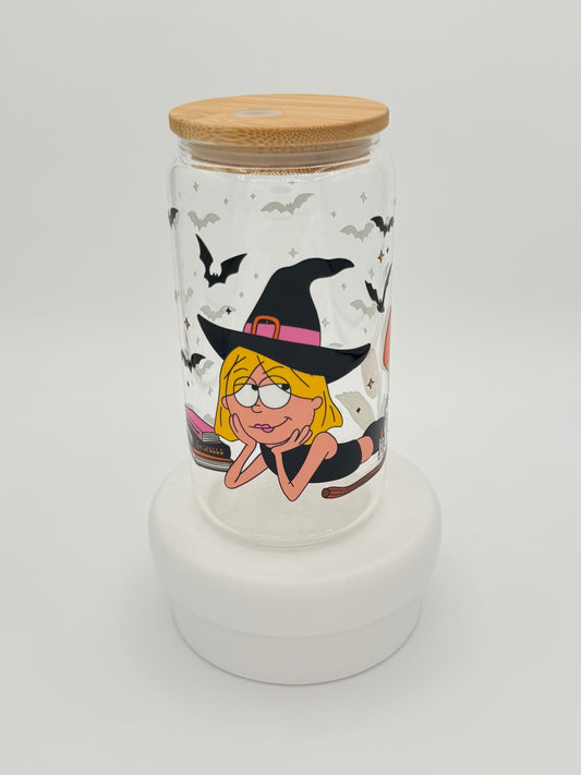 Liz Witch Glass Cup (comes with lid and straw)