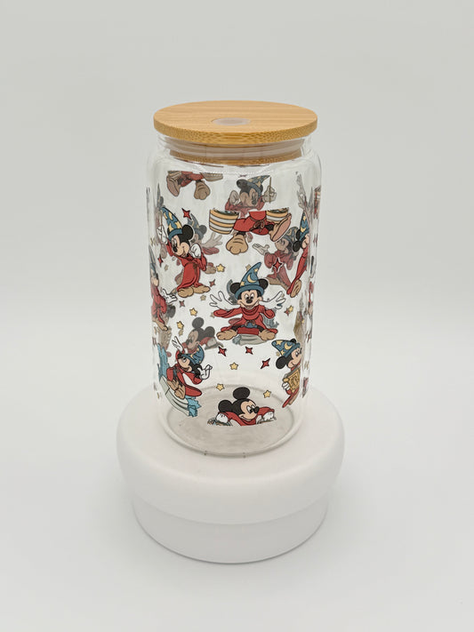 Sorcerer Mouse Wrap Bold Colors 16oz Glass Cup