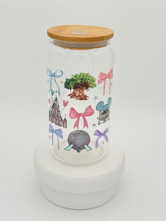 Magical Parks Coquette Bows 16oz Glass Cup