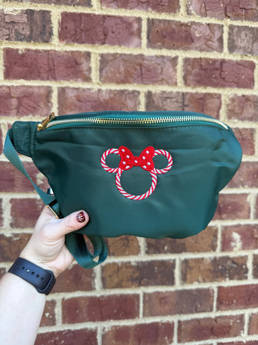 Peppermint Mouse Large Embroidered Fanny Pack
