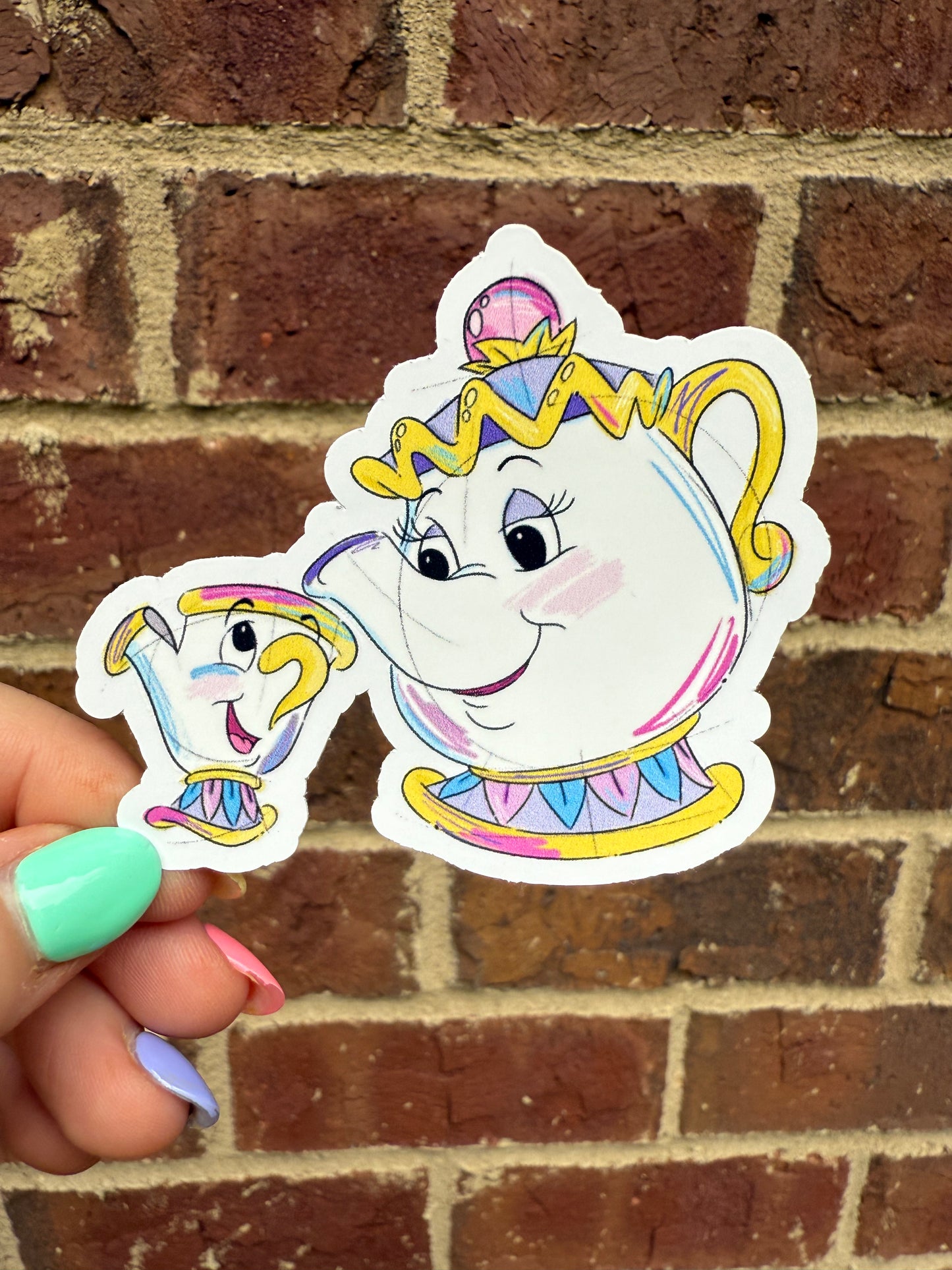 Mrs. Potts and Chip Sticker