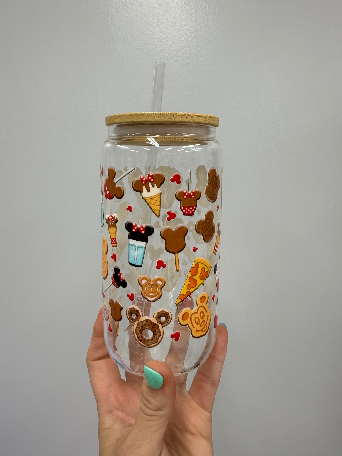 Magical Snacks Bold Colors 16oz Glass Cup