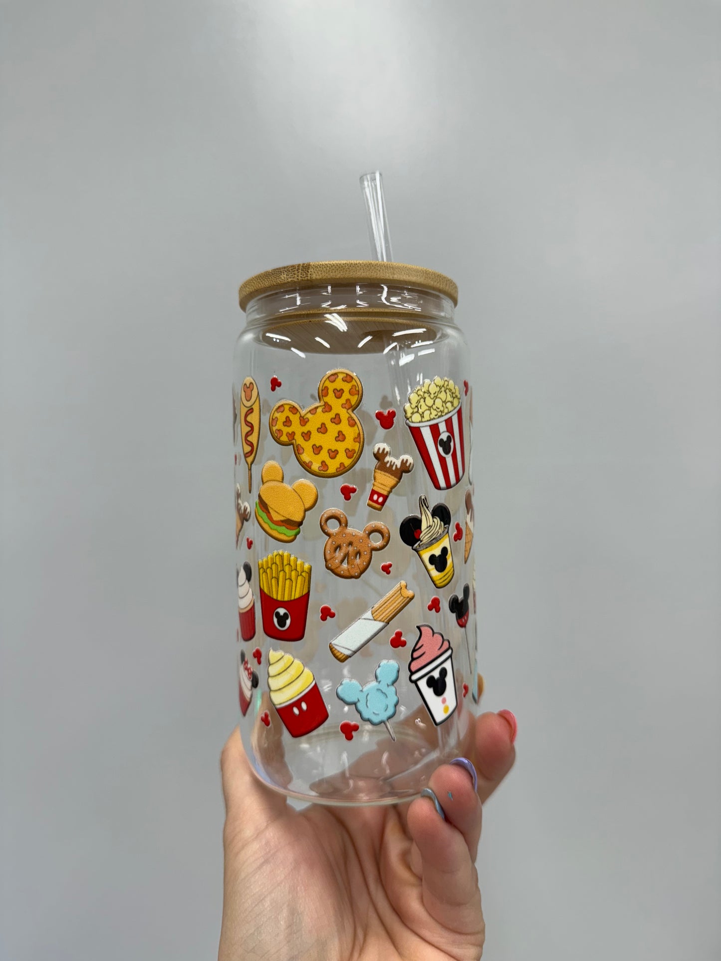 Magical Snacks Bold Colors 16oz Glass Cup