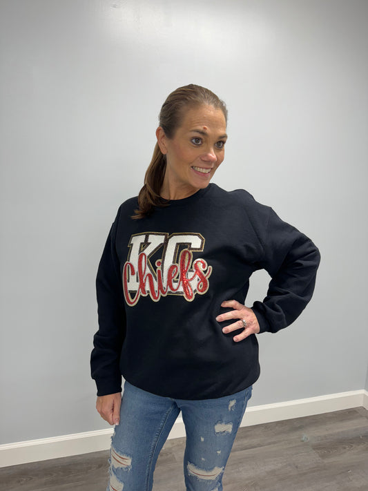 KC Chiefs Sequin Patch Sweatshirt