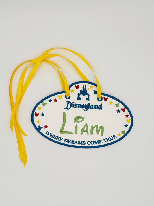 Personalized Magical Land Embroidered Stroller Tag