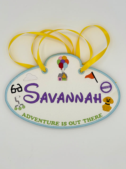 Adventure Is Out There Personalized Embroidered Stroller Tag