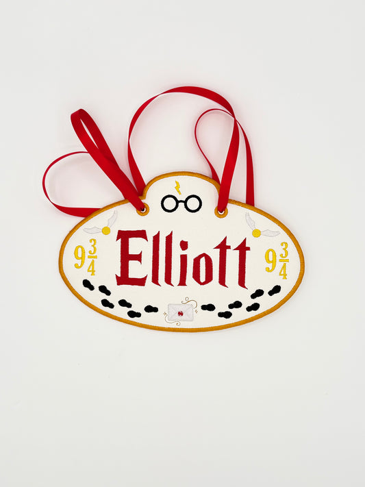 Harry's Wizard World Personalized Embroidered Stroller Tag