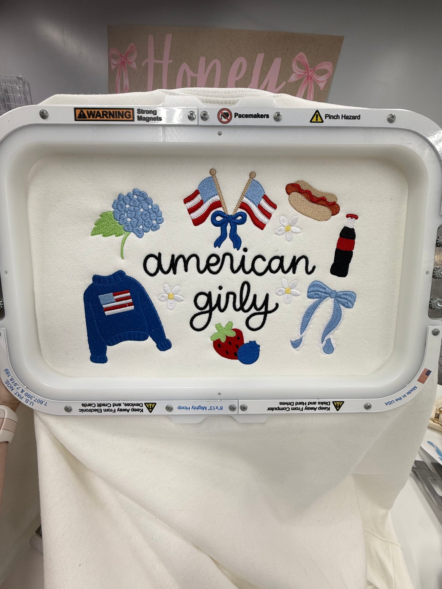 American Girly Embroidered Sweatshirt