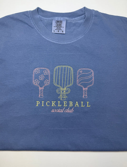 Pickleball Social Club Embroidered Comfort Colors Shirt