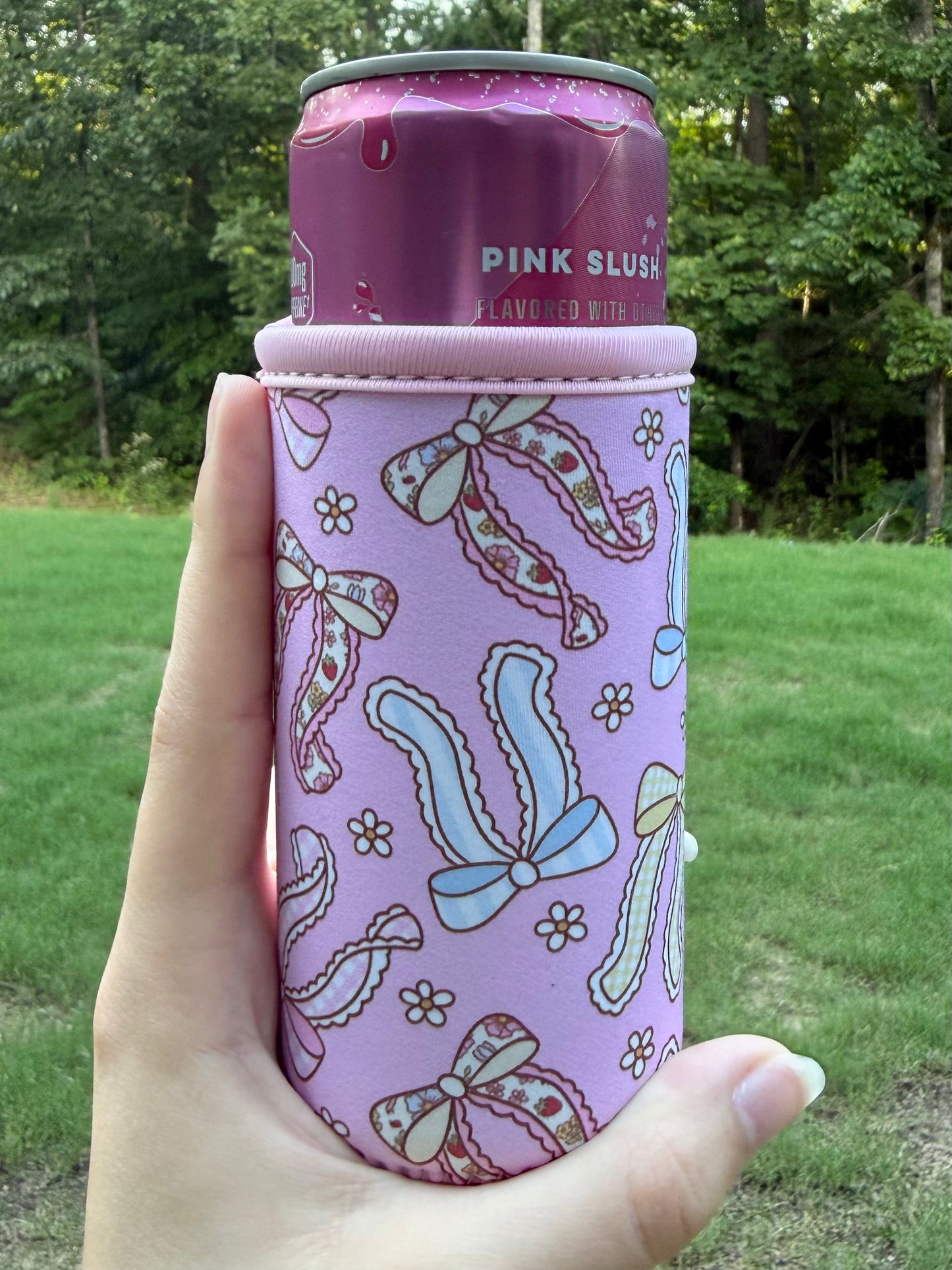 Bows Girly Coquette SLIM Can Drink Sleeves
