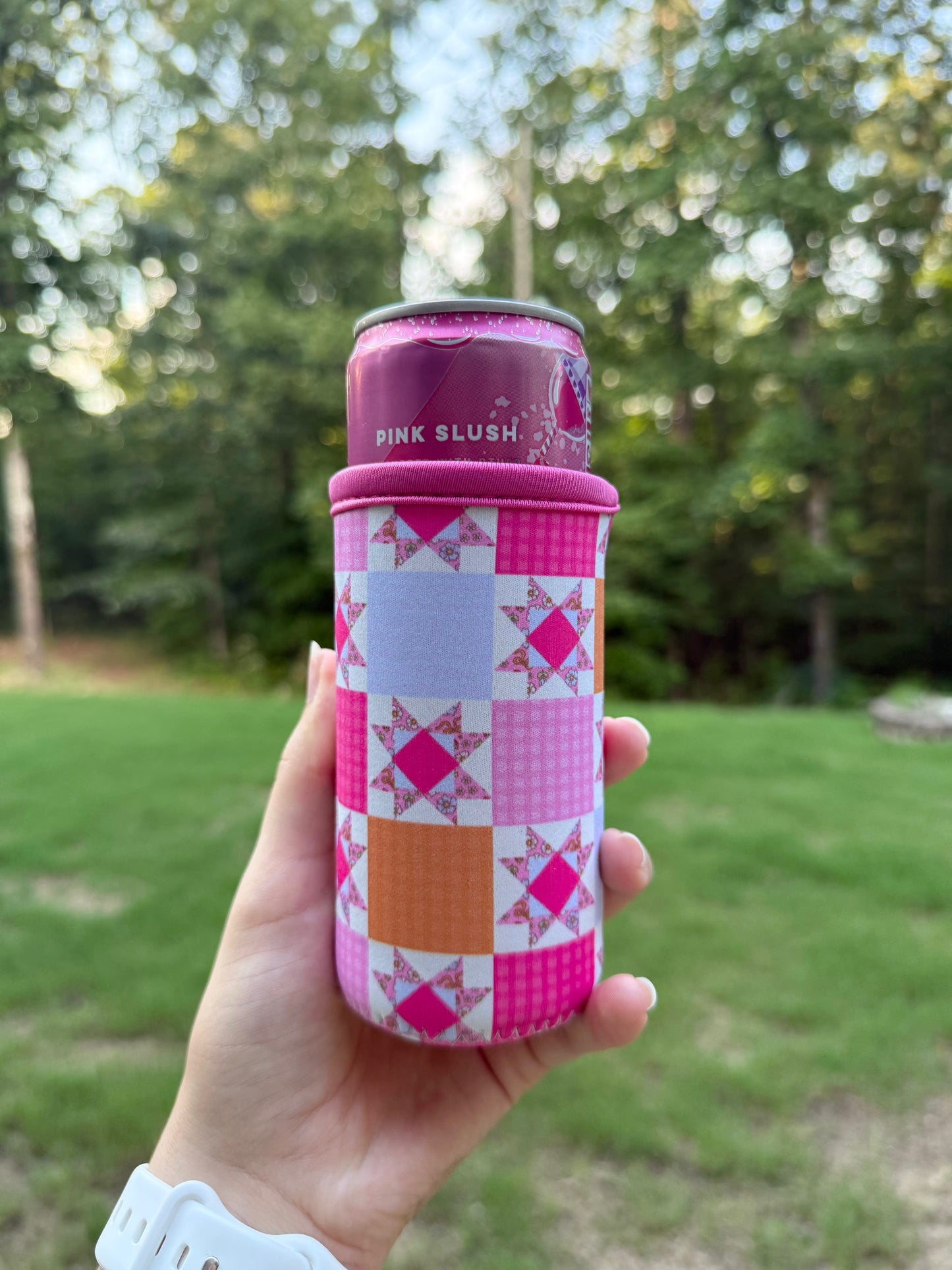 Vintage Quilt SLIM Can Drink Sleeves
