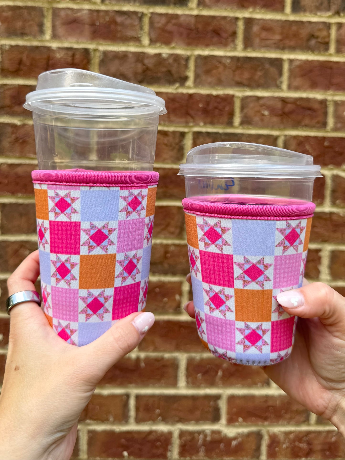 Vintage Quilt Iced Drink Sleeve - Coffee Sleeve