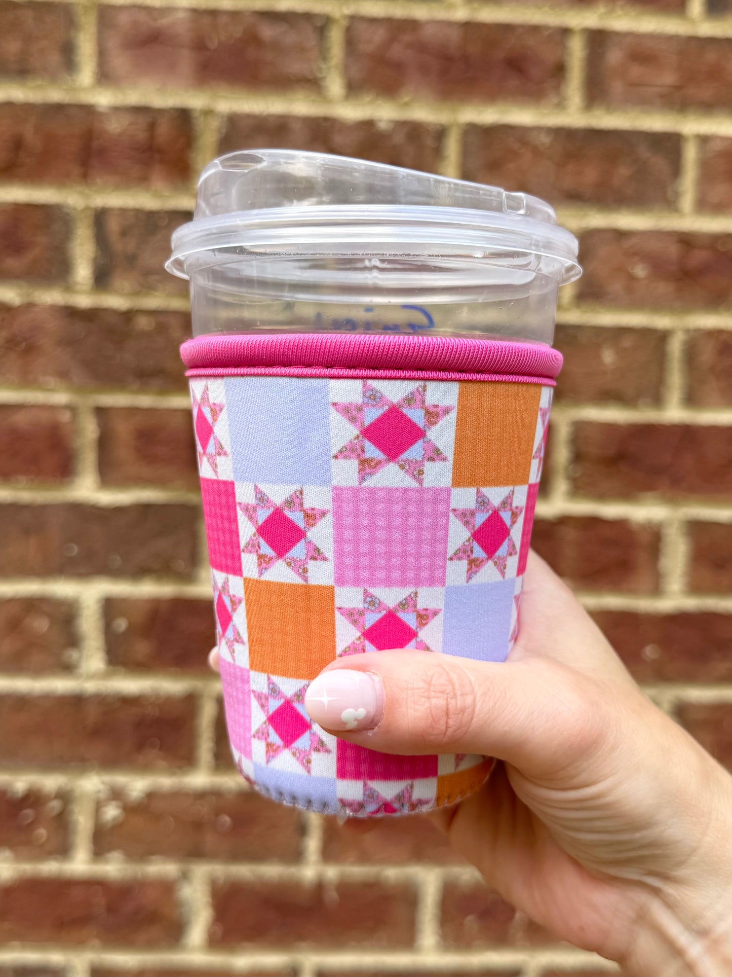 Vintage Quilt Iced Drink Sleeve - Coffee Sleeve