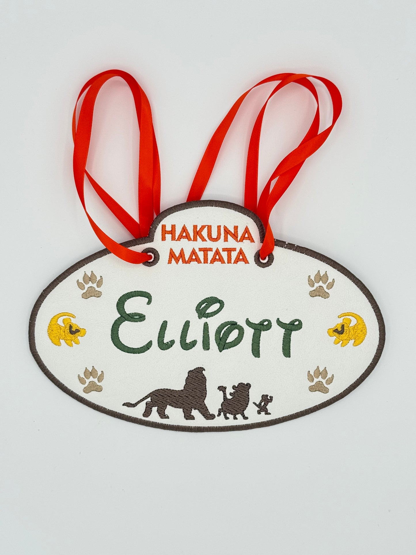 Hakuna Matata - Lion Friends Personalized Embroidered Stroller Tag