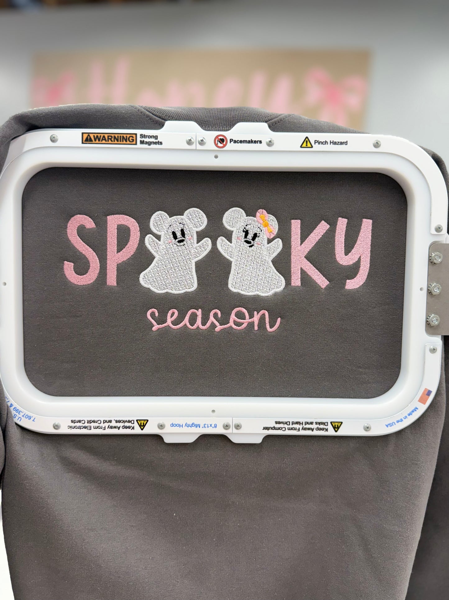 Spooky Season Mouse Ghosts Embroidered Sweatshirt