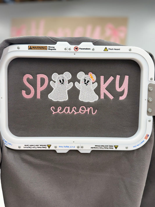 Spooky Season Mouse Ghosts Embroidered Sweatshirt