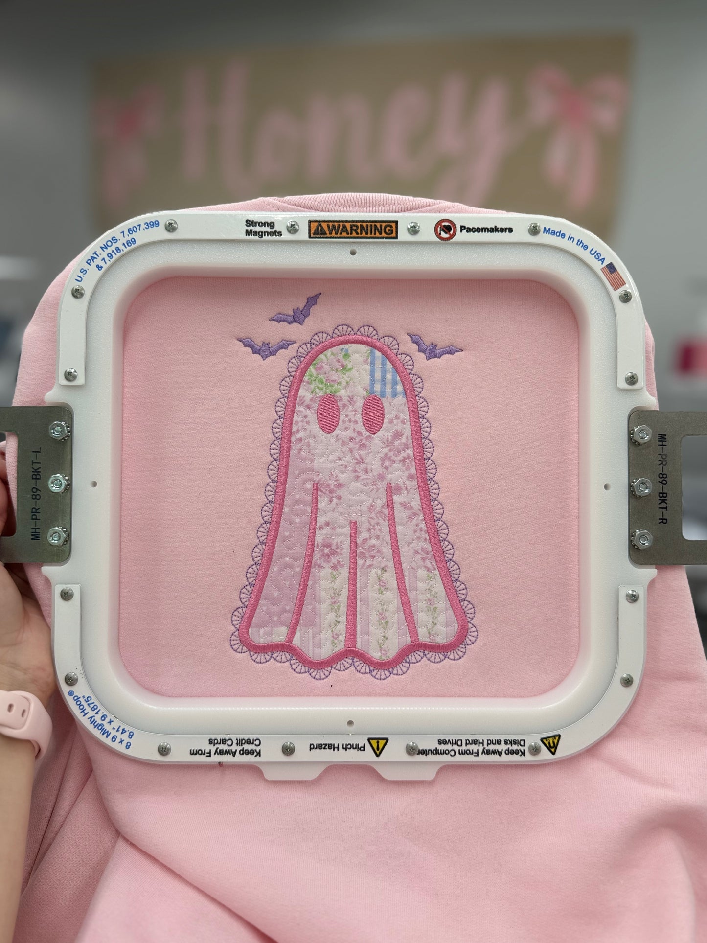 Lacey Ghost Applique Embroidered Sweatshirt