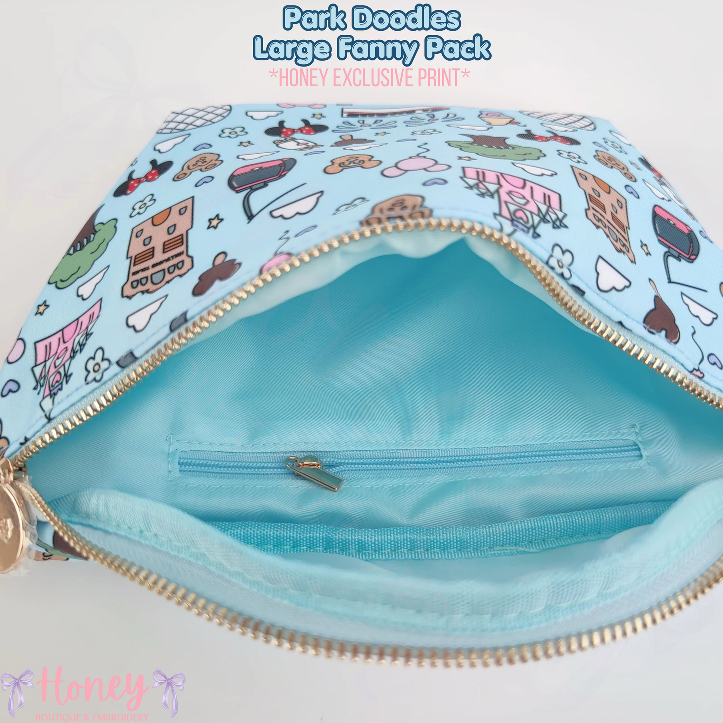 NEW Park Doodles LARGE Fanny Pack - *Honey Exclusive Print*