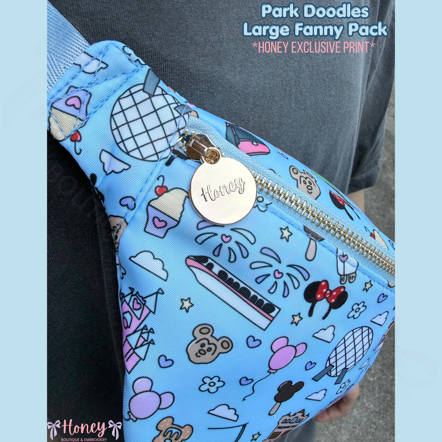 NEW Park Doodles LARGE Fanny Pack - *Honey Exclusive Print*