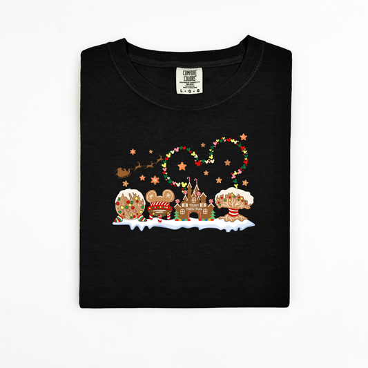 Santa with Park Icons Comfort Colors Shirt