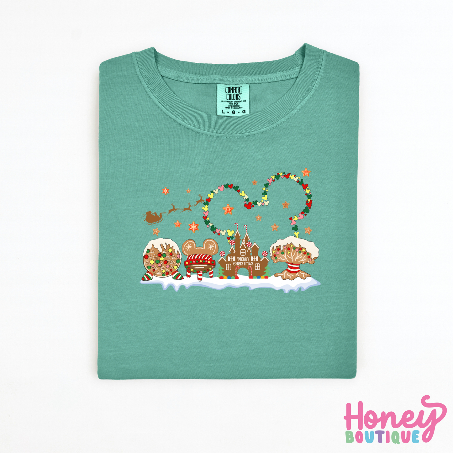 Santa with Park Icons Comfort Colors Shirt