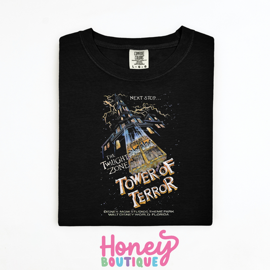 Vintage Scary Tower Comfort Colors Shirt