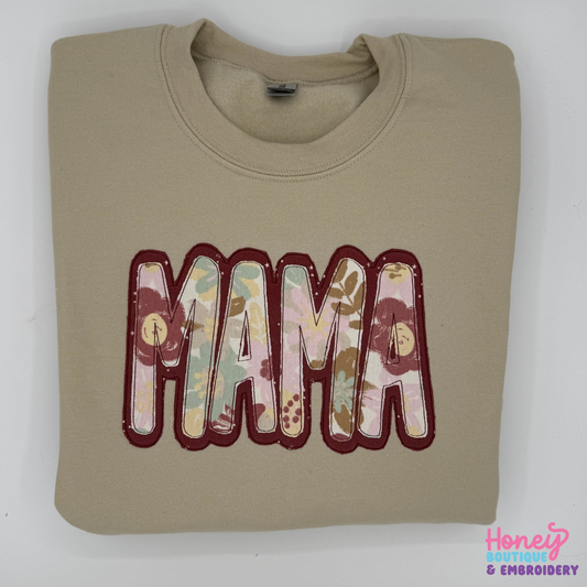 Mama Double Appliqué Embroidered Sweatshirt - CUSTOM