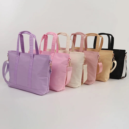 Nylon Tote Bags, Summer Travel Bags, Nylon Weekender Bag with Chenille Patches